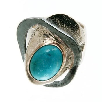 Sterling Silver Gold Filled Turquoise Ring