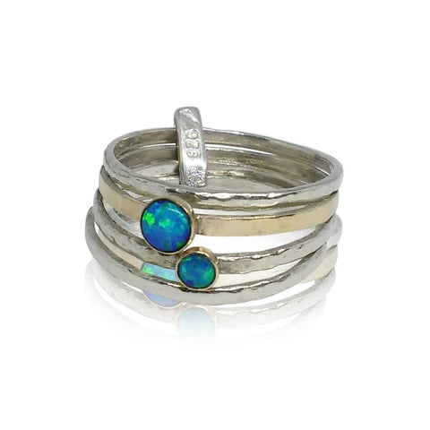 Sterling Silver Gold Filled Opal Ring IR848/9