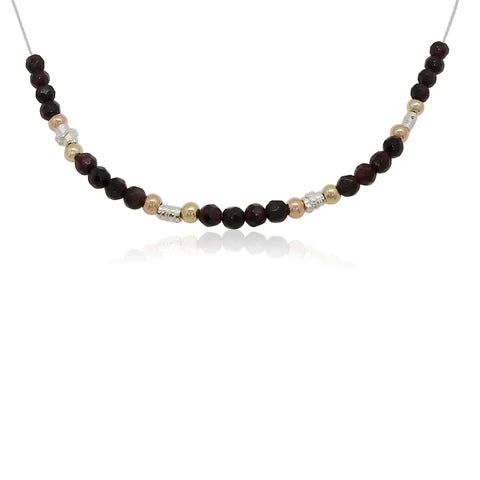 Sterling Silver Gold Filled Garnet Necklace LP4228