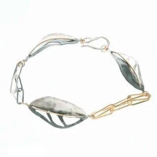 Sterling Silver Gold Filled 'Leaf' Bracelet DB1549