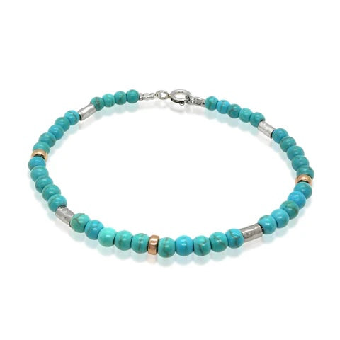 Sterling Silver Gold Filled Turquoise Bracelet LB1433