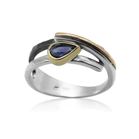 Sterling Silver Gold Filled Iolite Ring DR1263