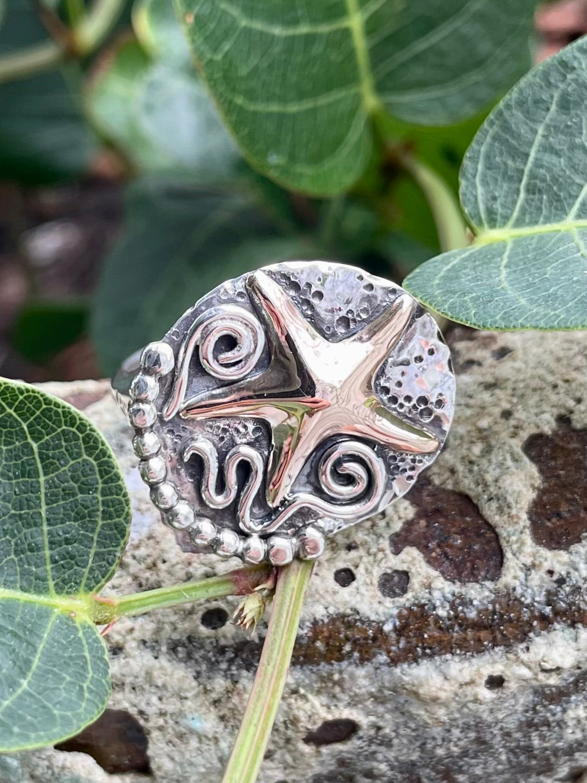 Sterling Silver & 9ct Rose Gold Sea Theme Ring