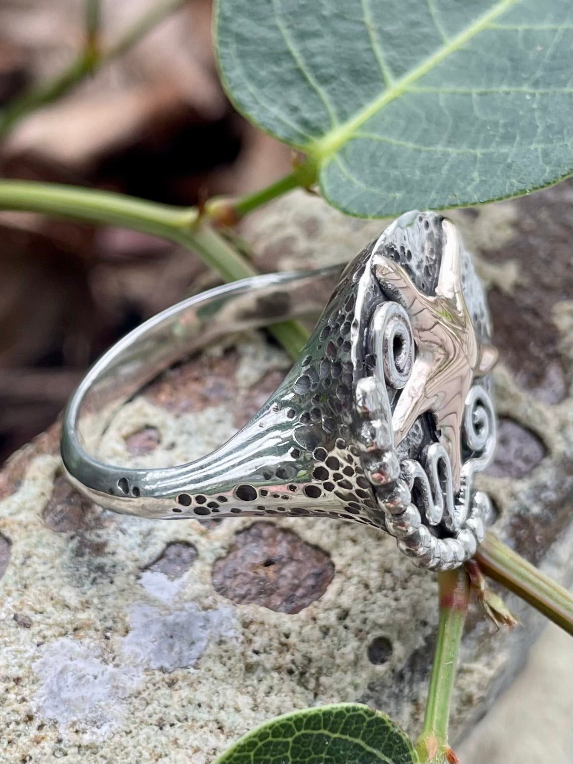 Sterling Silver & 9ct Rose Gold Sea Theme Ring