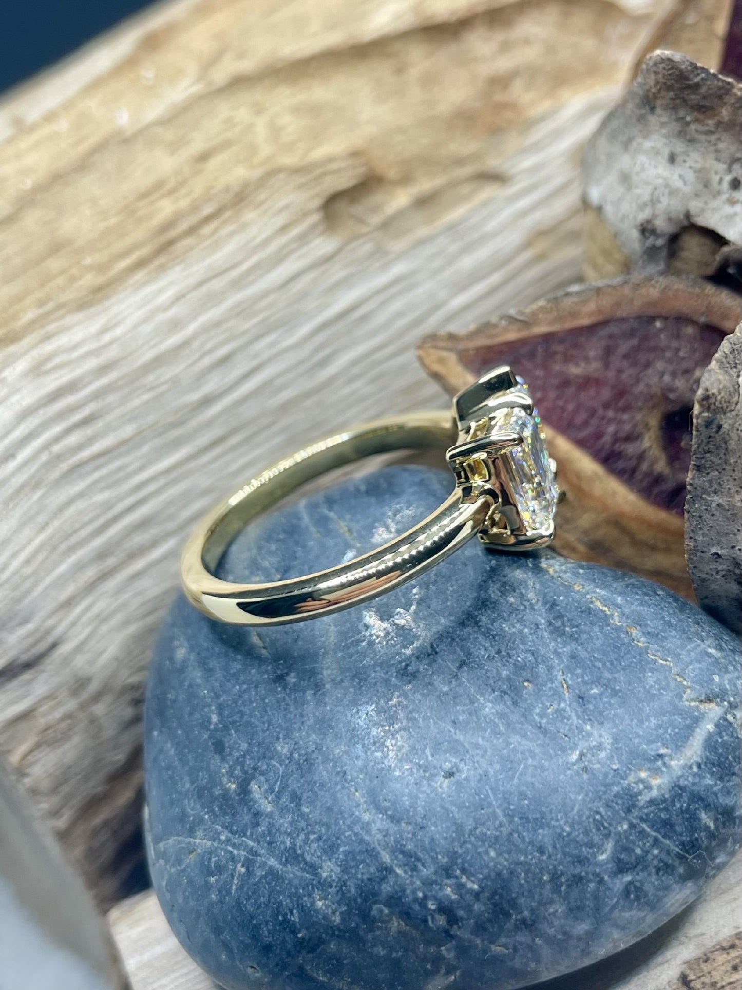 18ct Yellow Gold Pear & Emerald Cut LabDiamond Ring
