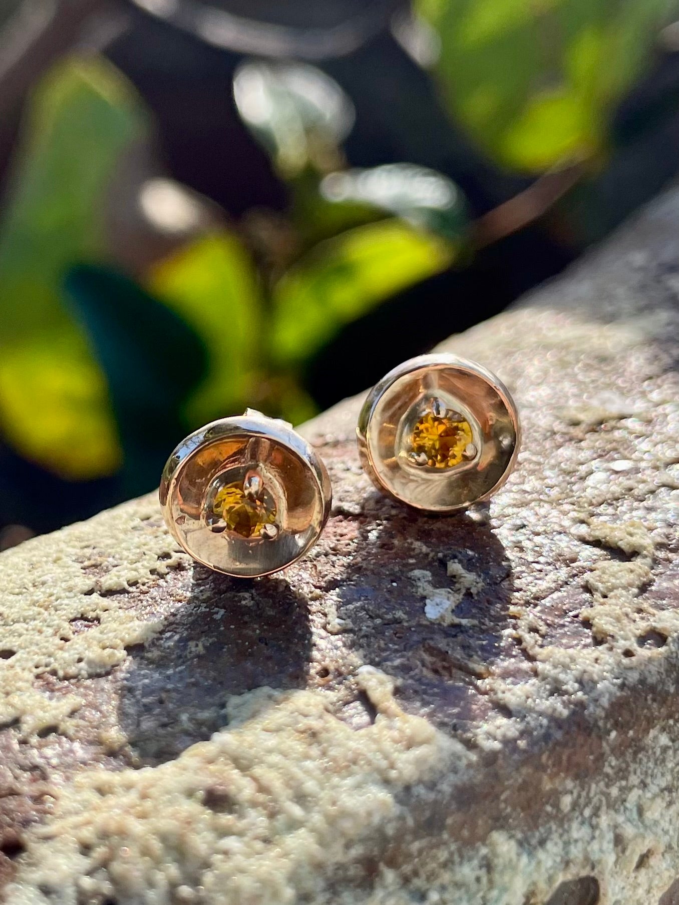 9ct Yellow Gold Yellow Sapphire Stud Earrings