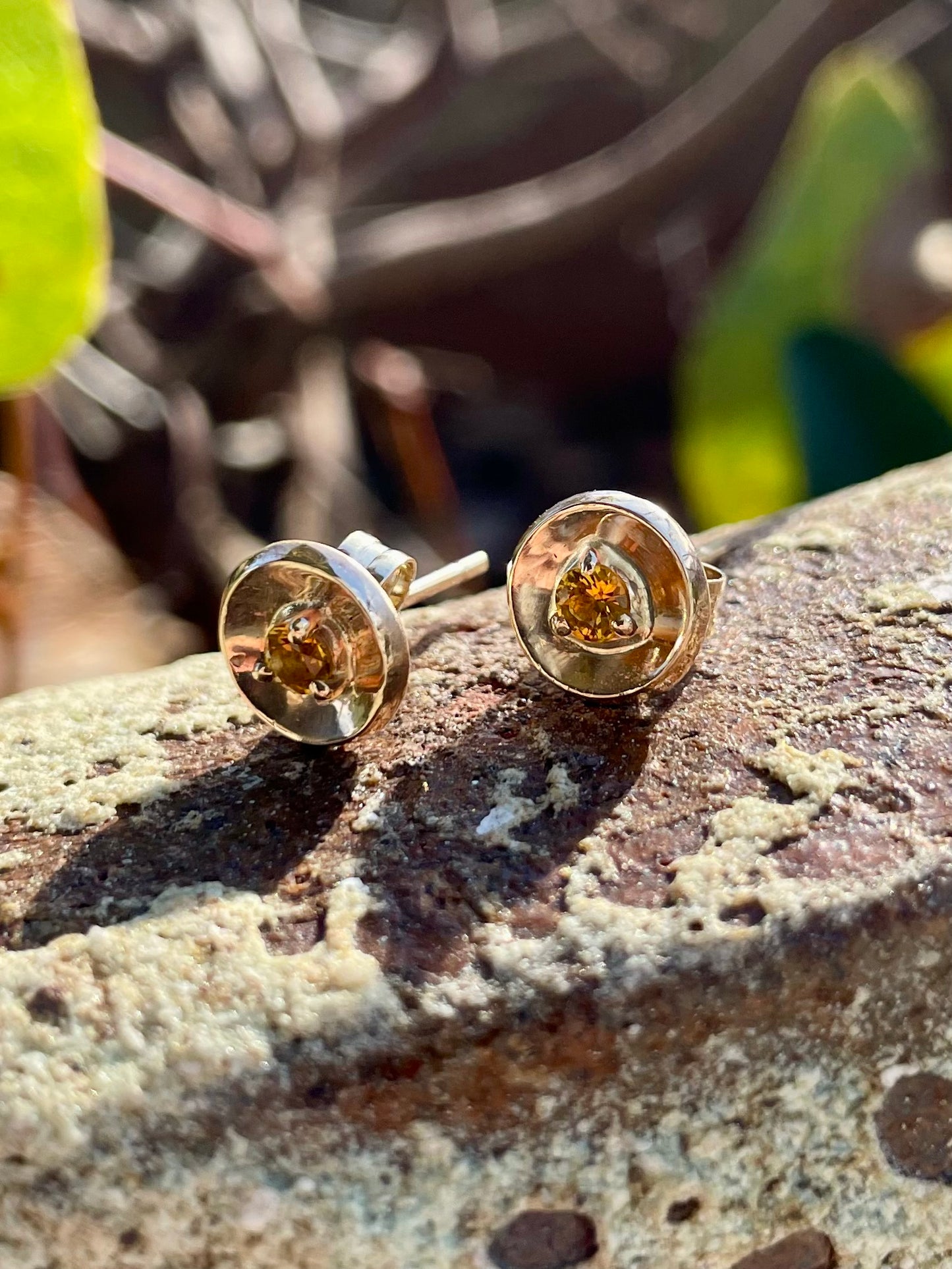 9ct Yellow Gold Yellow Sapphire Stud Earrings