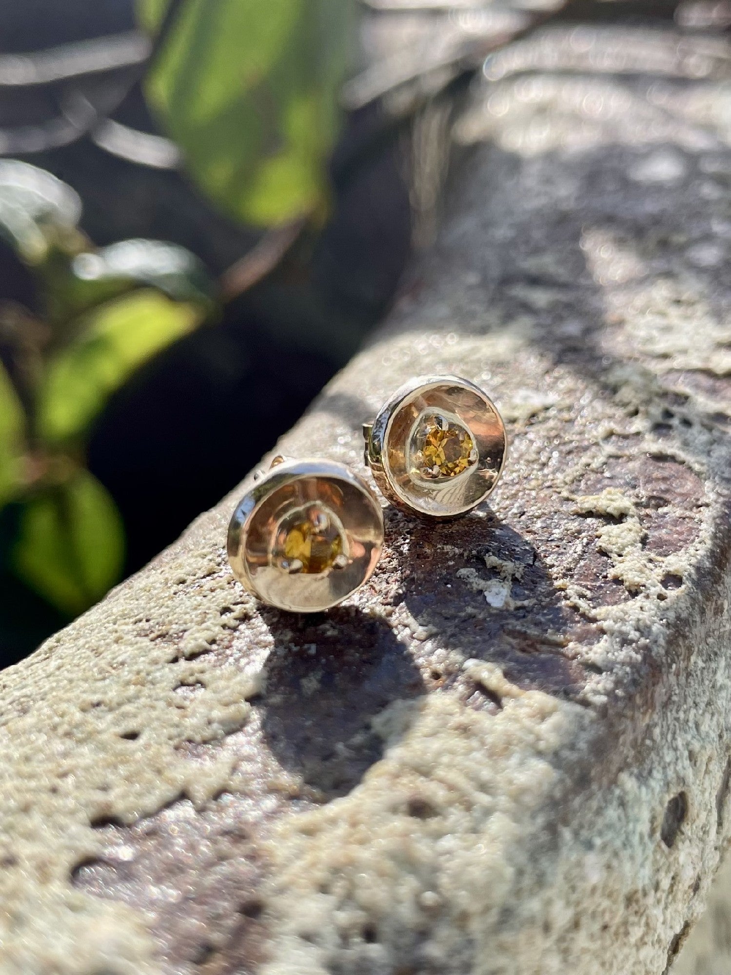 9ct Yellow Gold Yellow Sapphire Stud Earrings