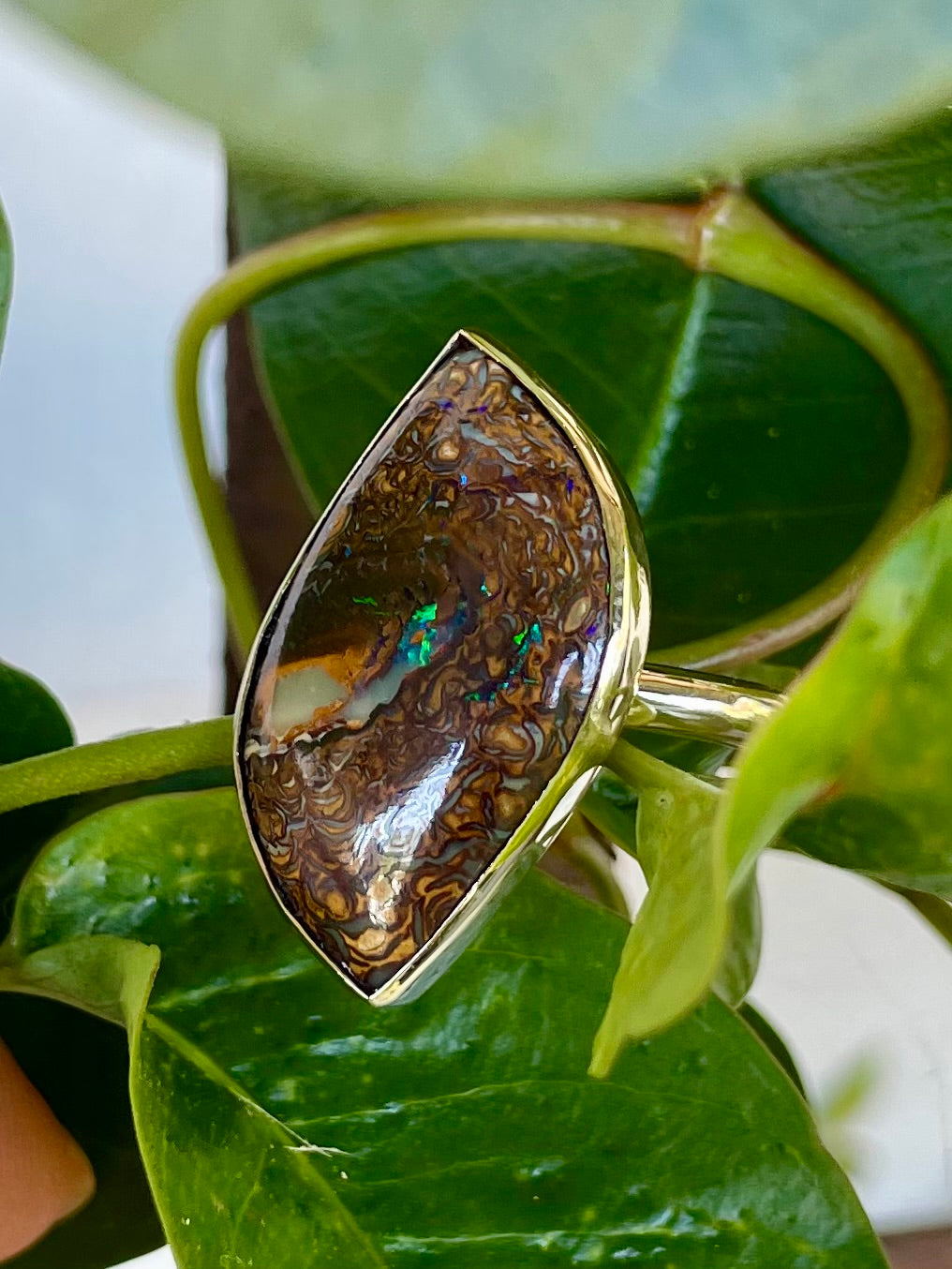 9ct Yellow Gold Boulder Opal Ring