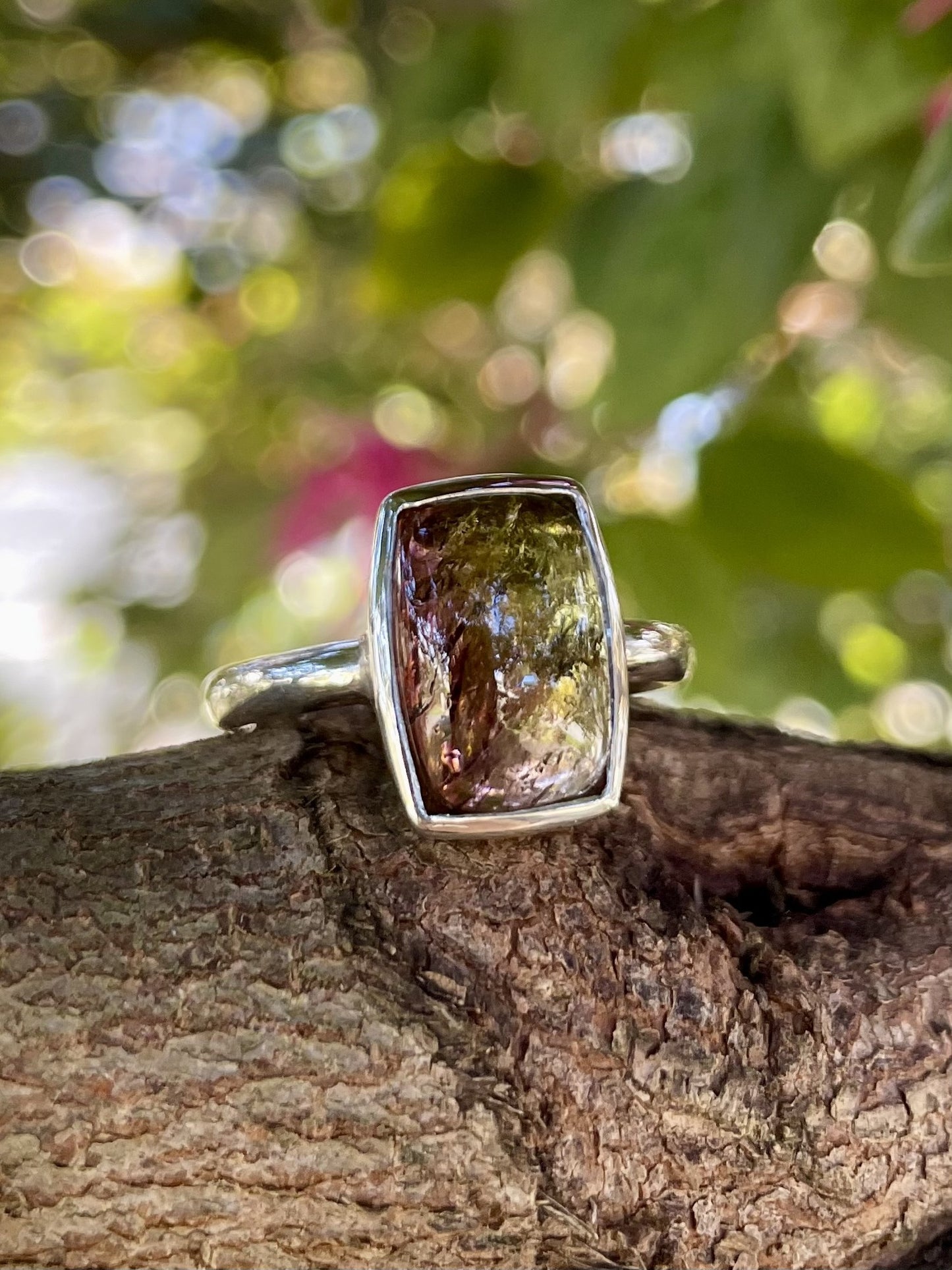 Sterling Silver Watermelon Tourmaline Ring