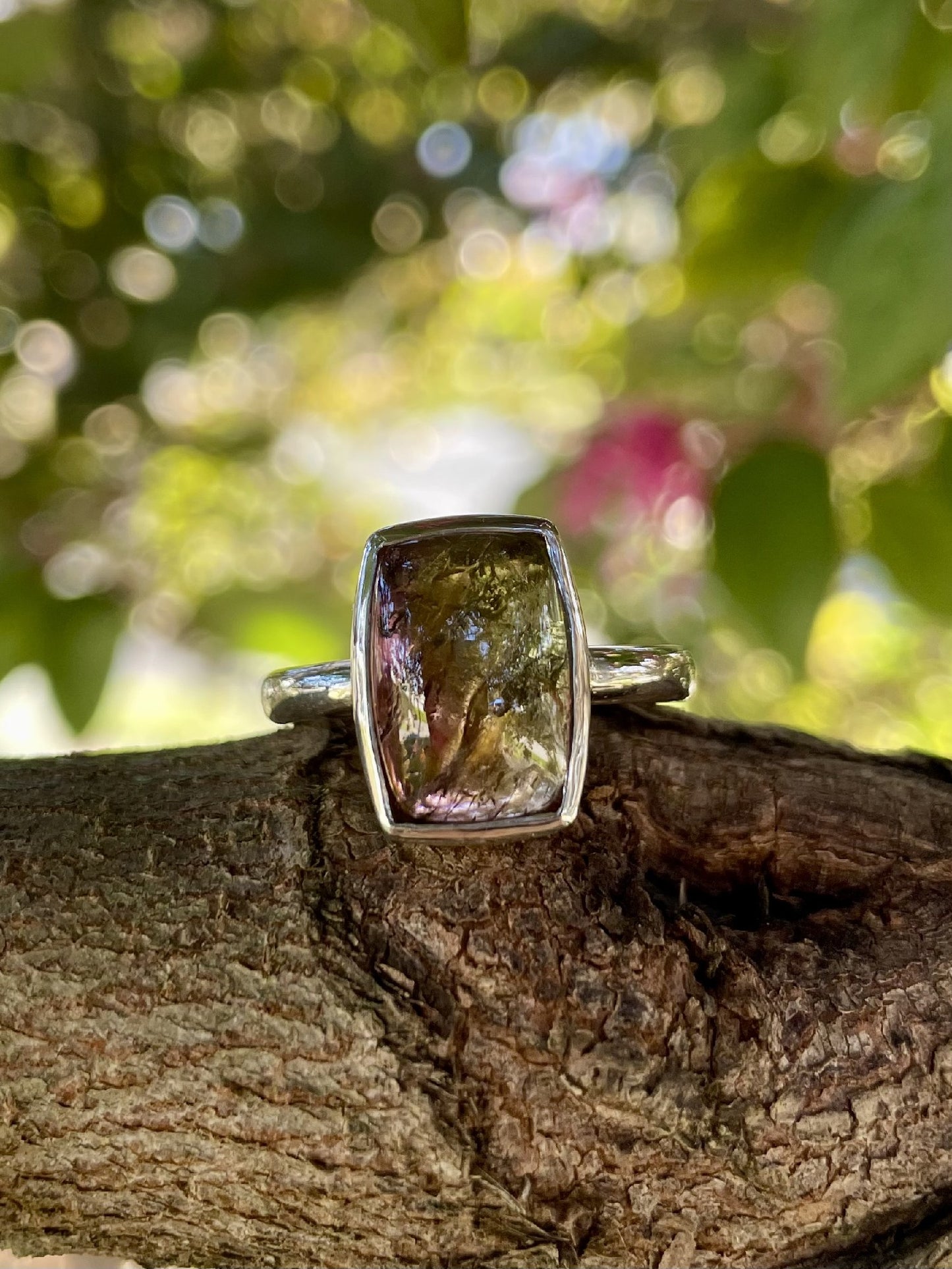 Sterling Silver Watermelon Tourmaline Ring