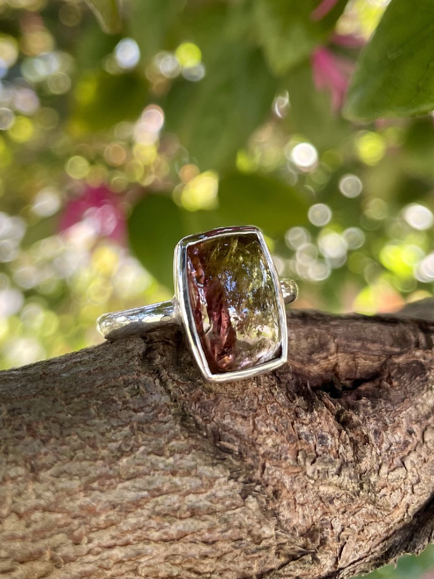 Sterling Silver Watermelon Tourmaline Ring