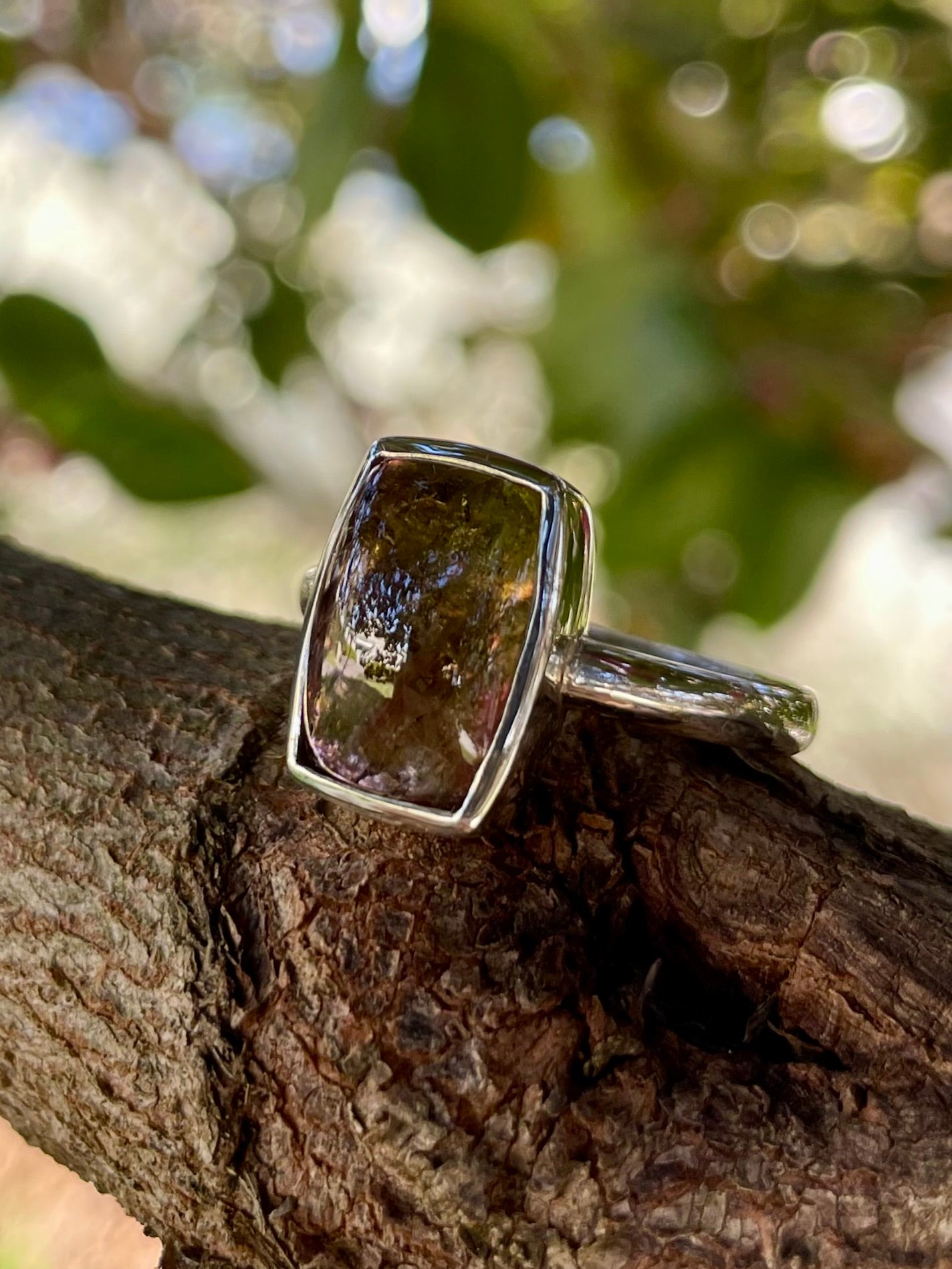 Sterling Silver Watermelon Tourmaline Ring