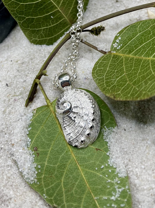 Sterling Silver Small Abalone Shell Pendant