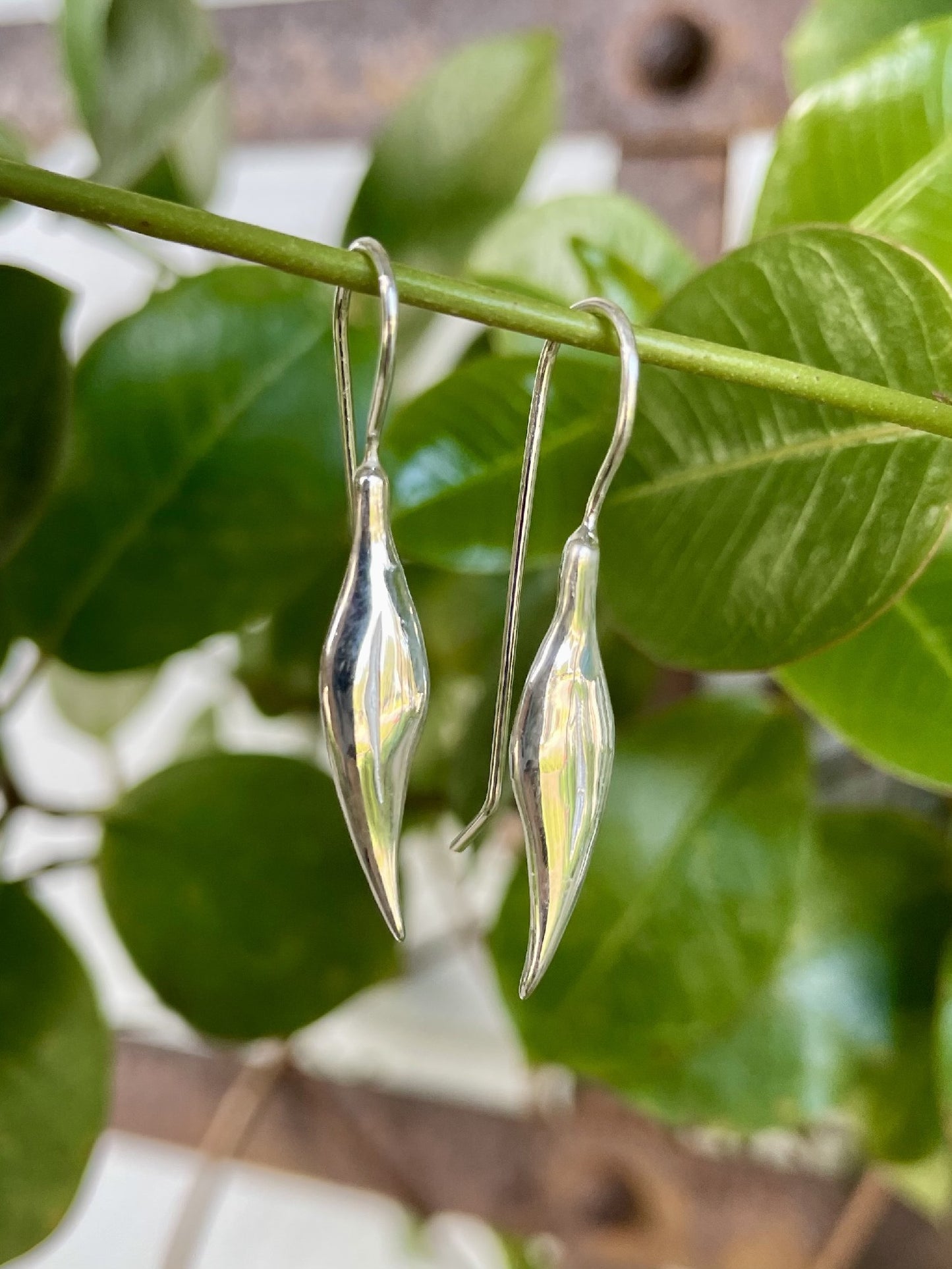 Sterling Silver XS Gumleaf Earrings