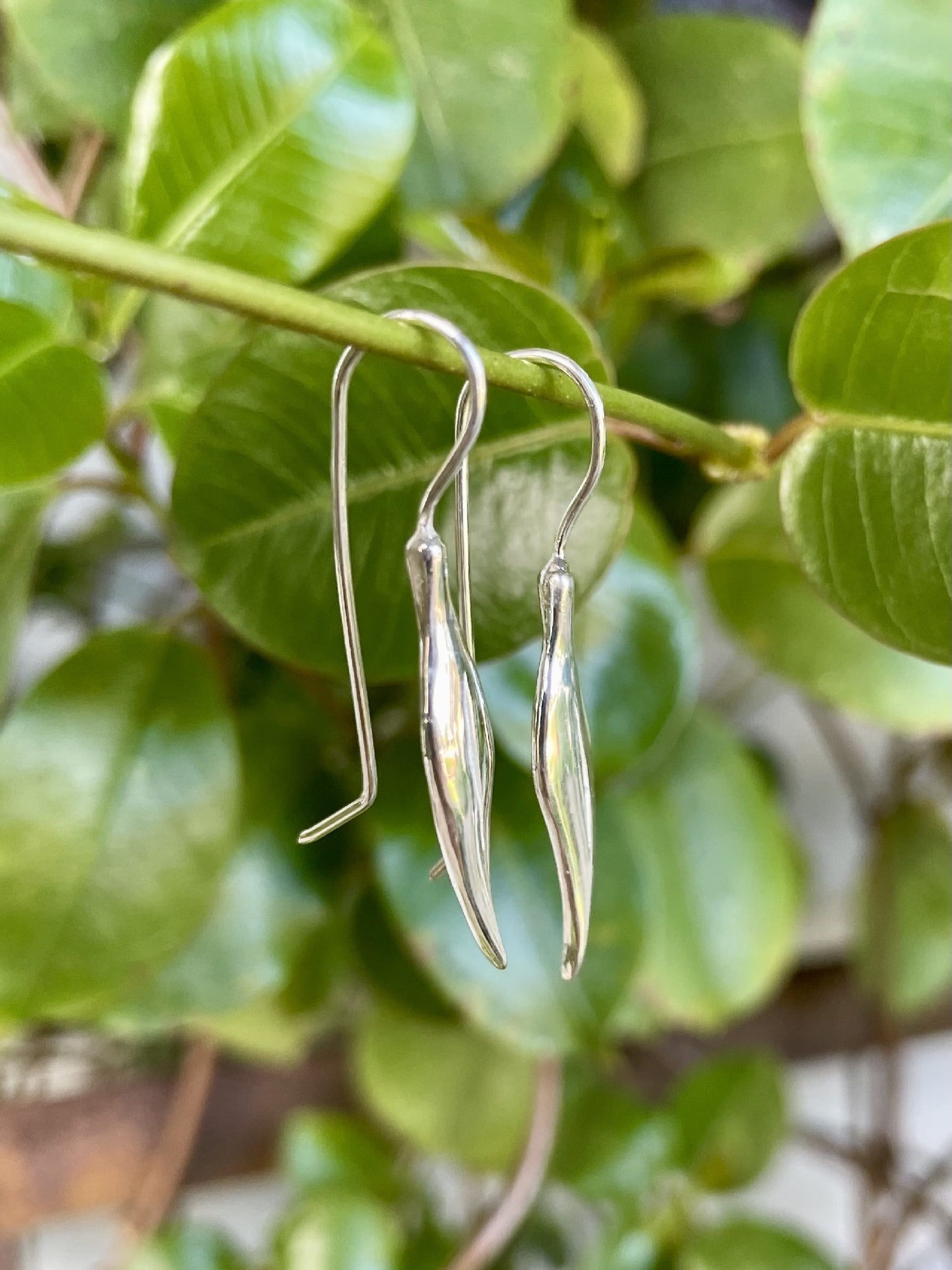 Sterling Silver XS Gumleaf Earrings