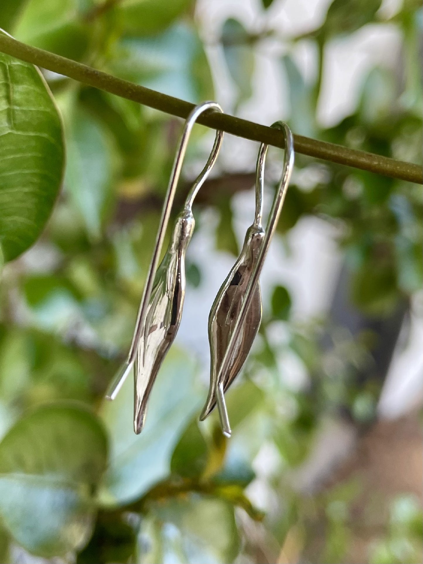 Sterling Silver XS Gumleaf Earrings