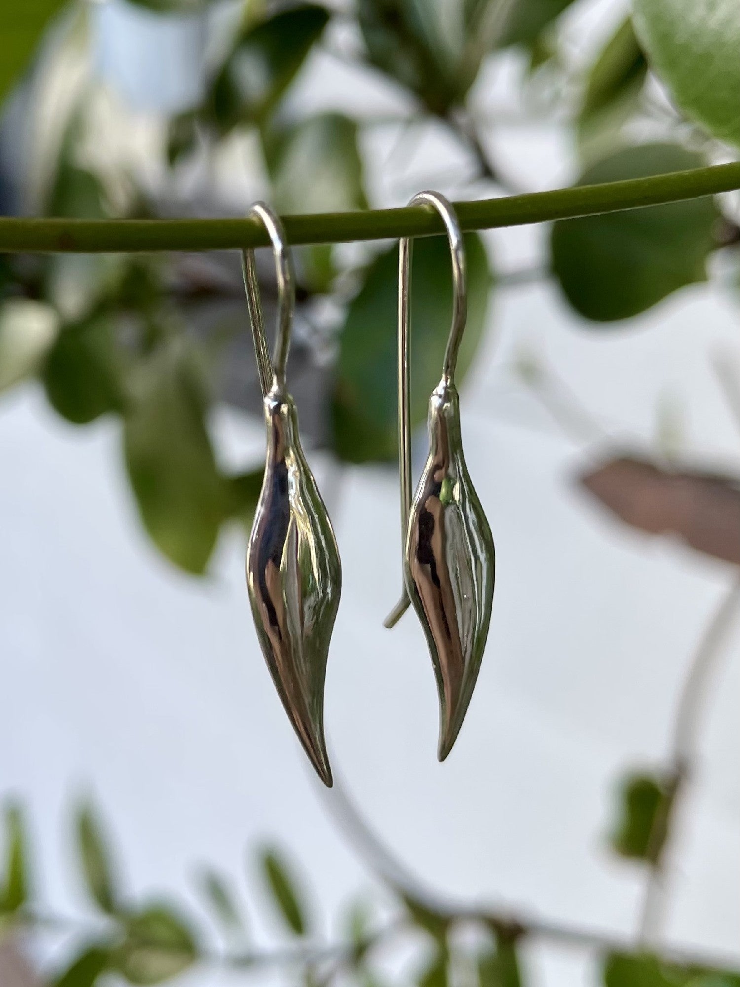 Sterling Silver XS Gumleaf Earrings