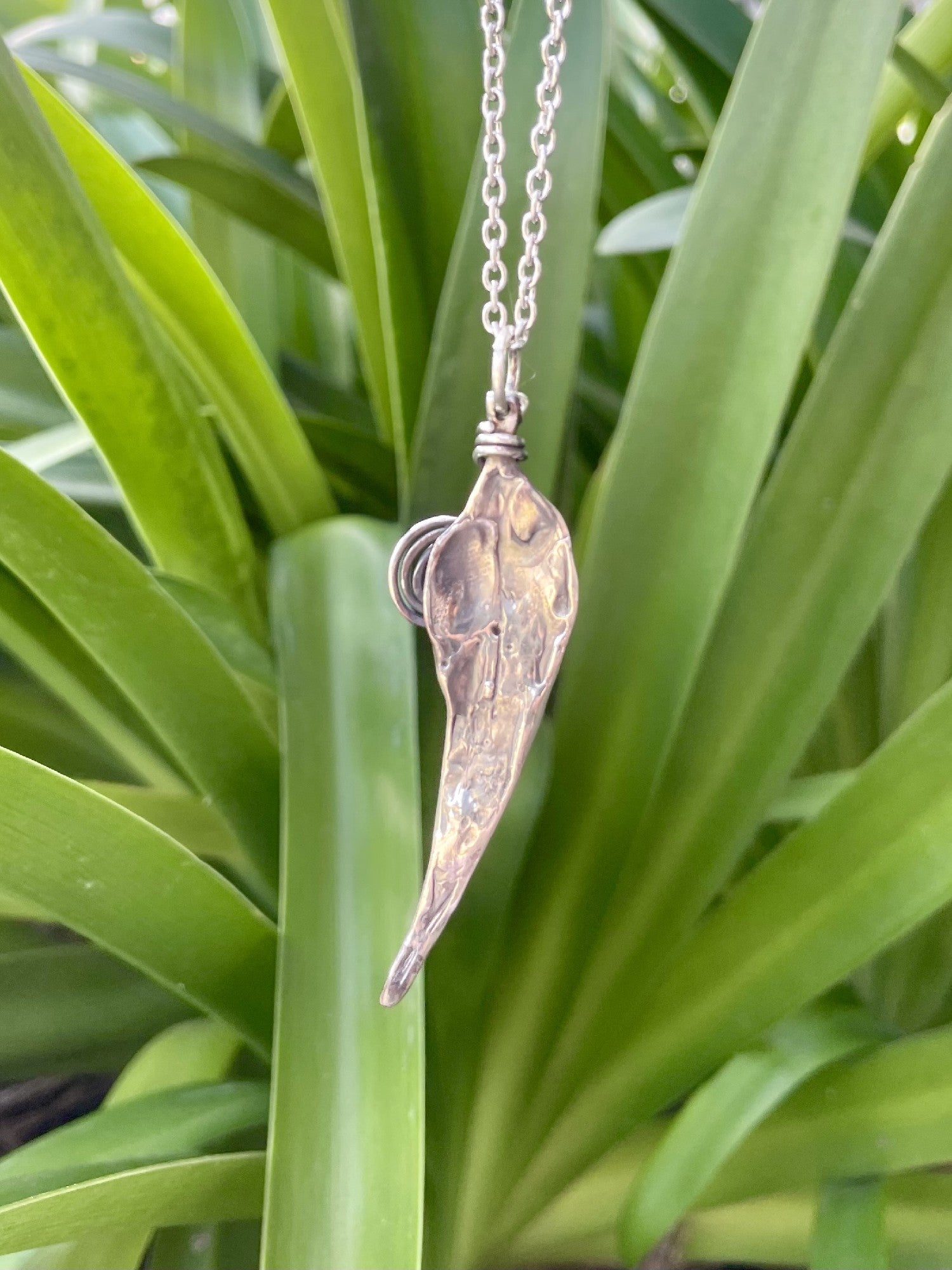 Sterling Silver Gumleaf Swirl Pendant