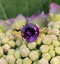 9ct Yellow Gold Amethyst Ring